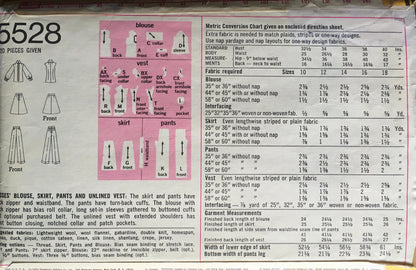 Simplicity 5528 Sewing Pattern (Vintage) CUT