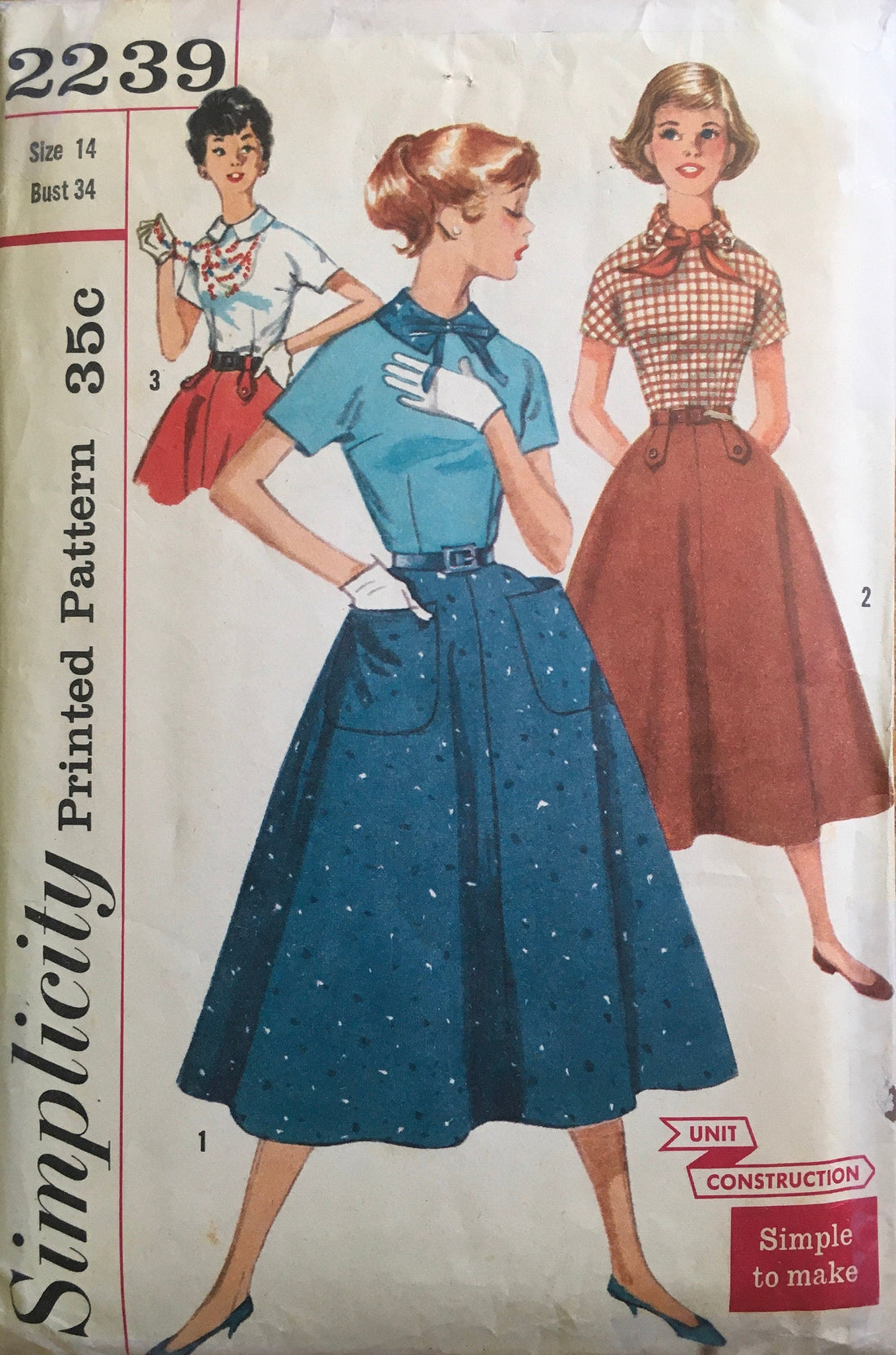 Simplicity 2239 Sewing Pattern (Vintage) CUT