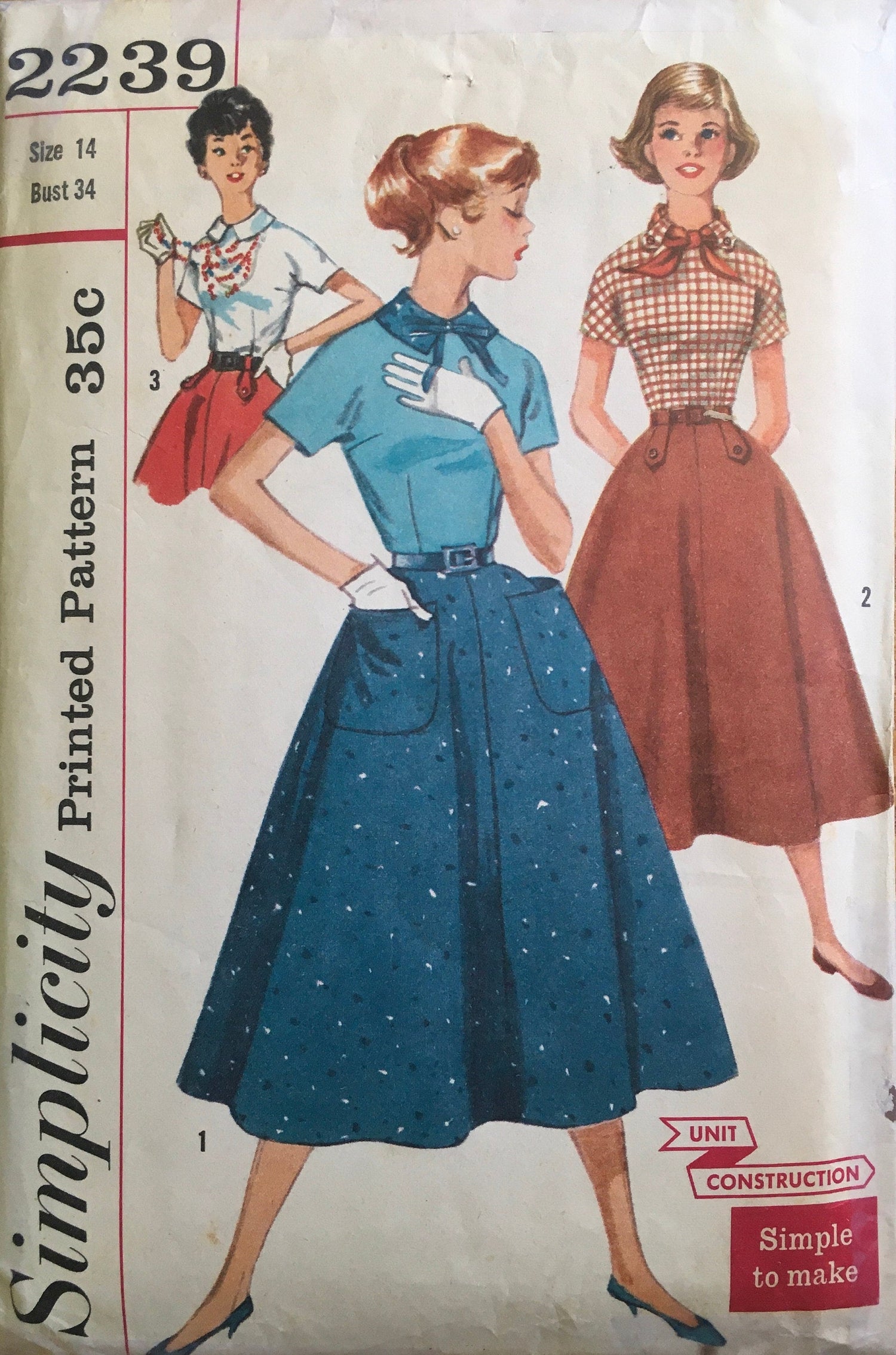 Simplicity 2239 Sewing Pattern (Vintage) CUT