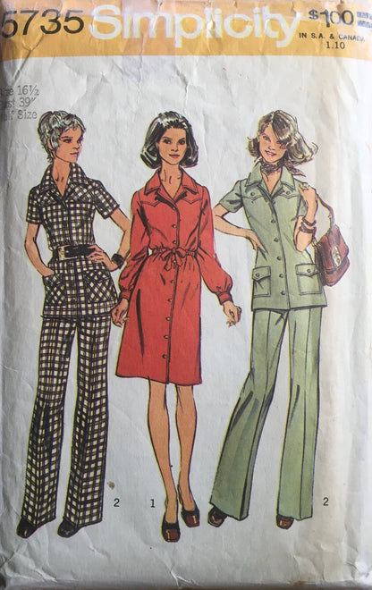 Simplicity 5735 Sewing Pattern (Vintage) UNCUT/CUT