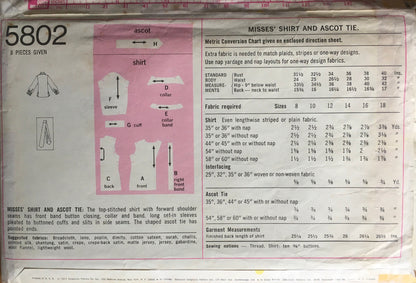 Simplicity 5802 Sewing Pattern (Vintage) CUT