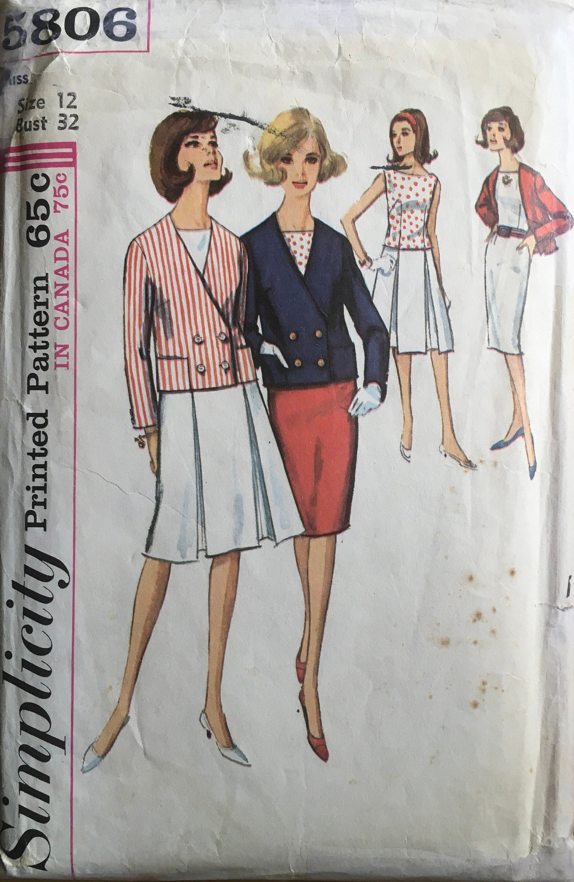 Simplicity 5806 Sewing Pattern (Vintage) CUT
