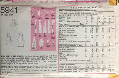 Simplicity 5941 Sewing Pattern (Vintage) UNCUT