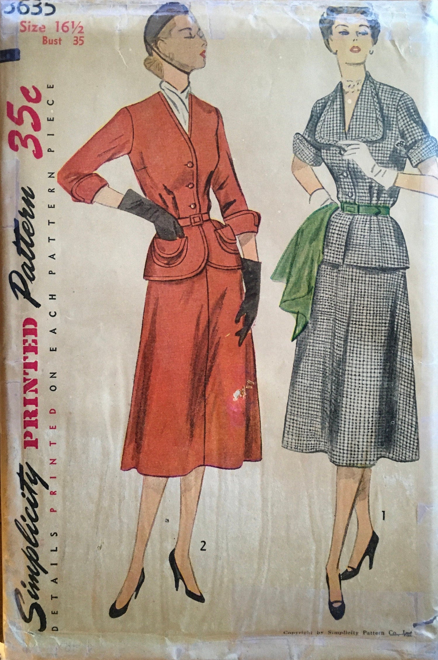 Simplicity 3635 Sewing Pattern (Vintage) UNCUT