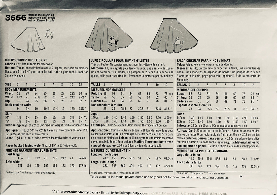 Simplicity 3666 Sewing Pattern UNCUT