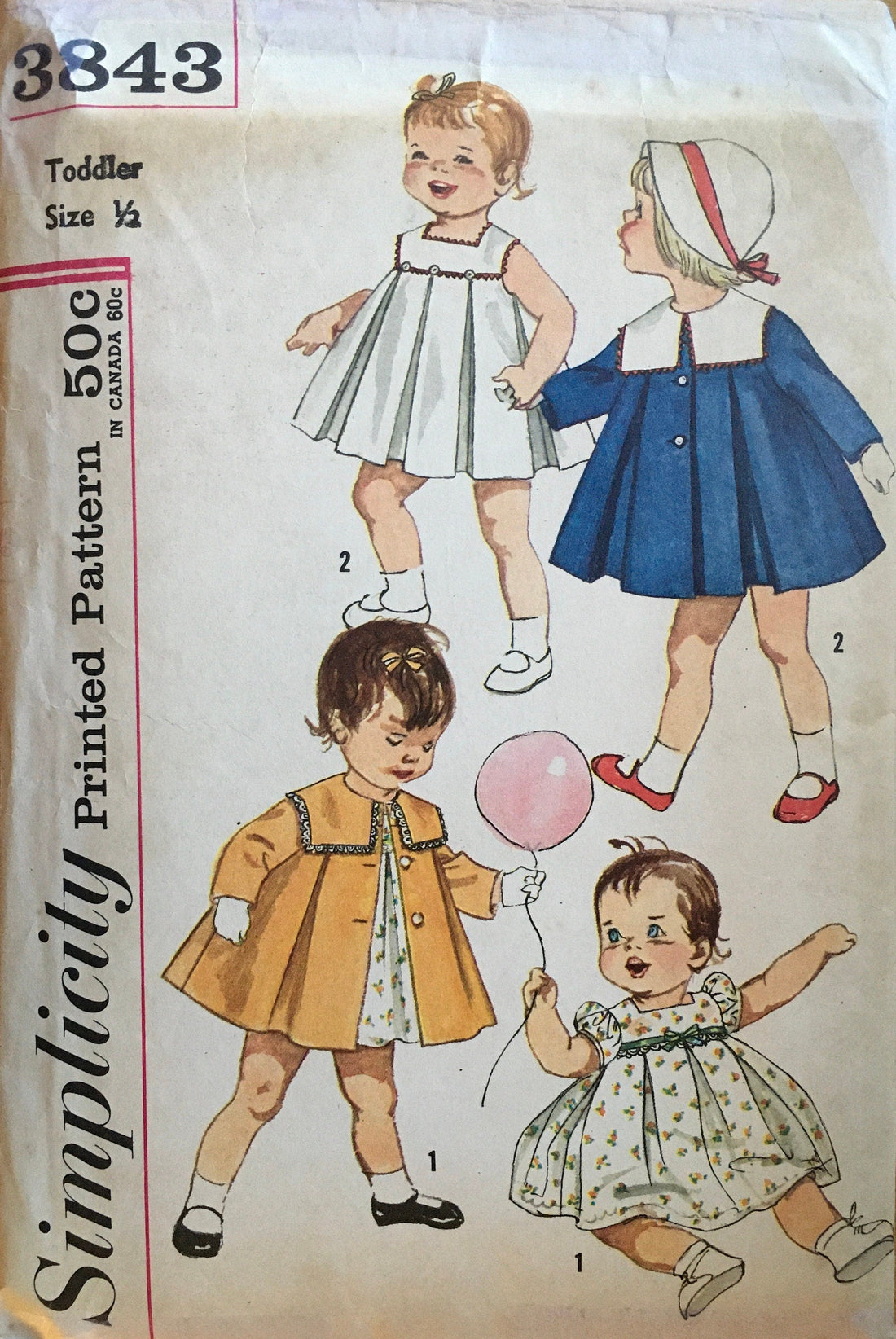 Simplicity 3843 Sewing Pattern (Vintage) CUT