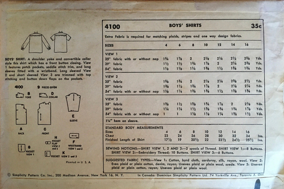 Simplicity 4100 Sewing Pattern (Vintage) CUT