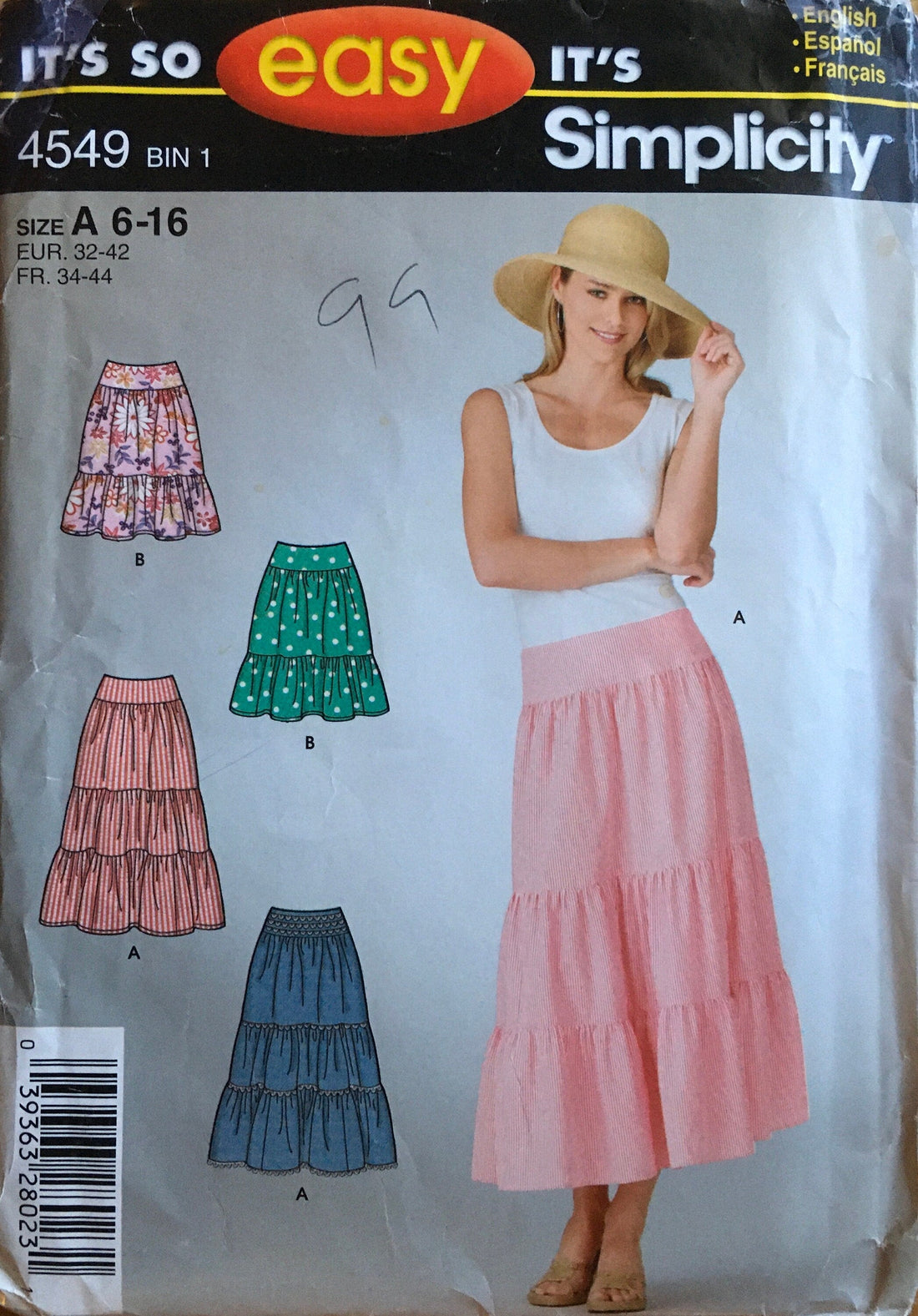 Simplicity 4549 Sewing Pattern (Vintage) UNCUT