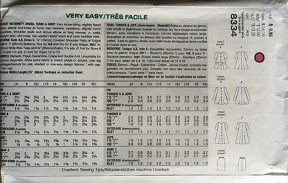 Vogue 8334 Sewing Pattern (Vintage) UNCUT/CUT