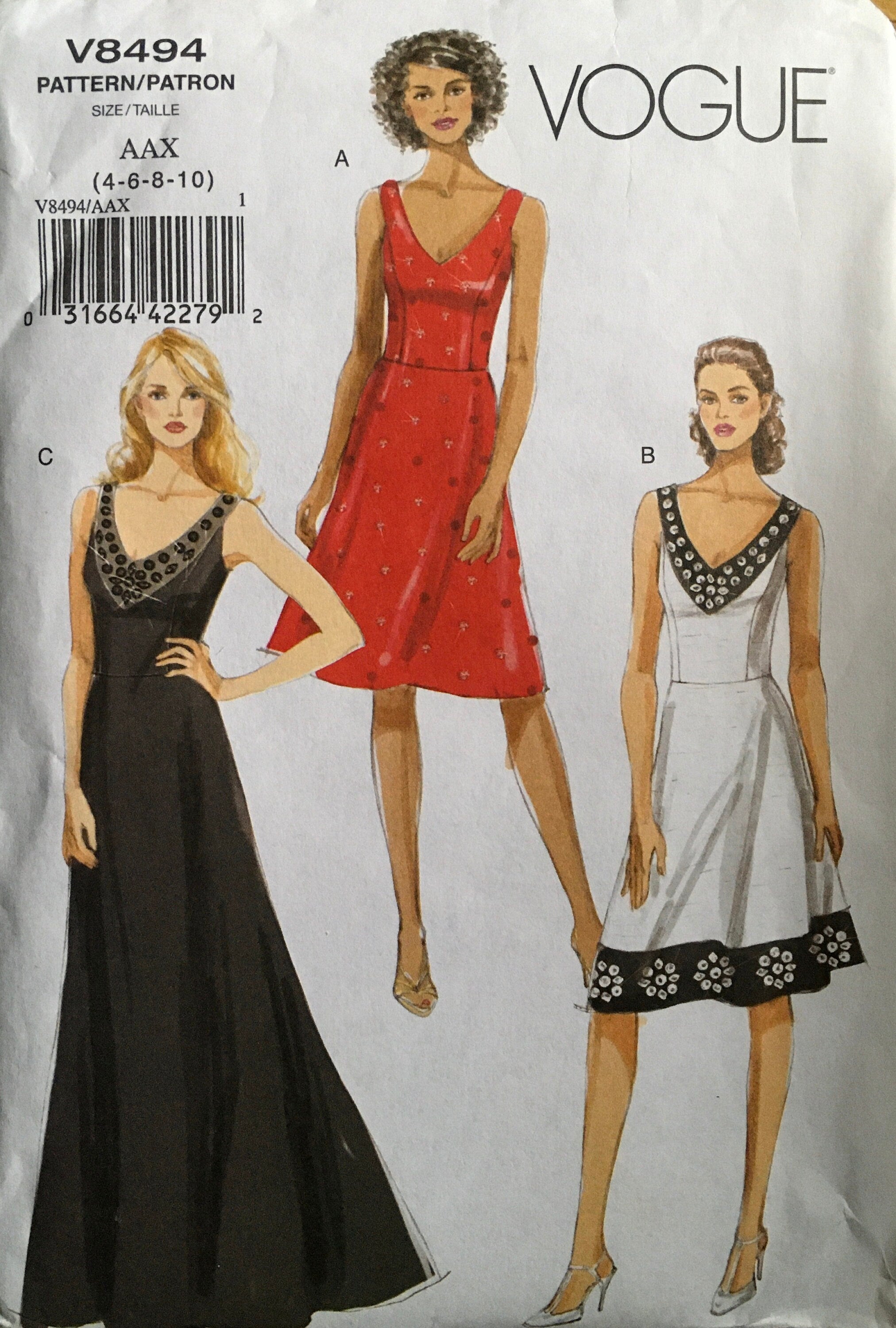 Vogue 8494 Sewing Pattern (Vintage) UNCUT