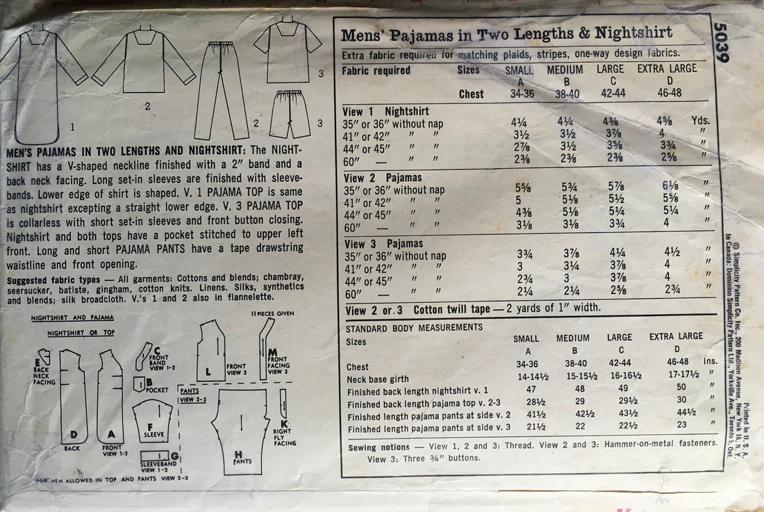 Simplicity 5039 Sewing Pattern (Vintage) CUT