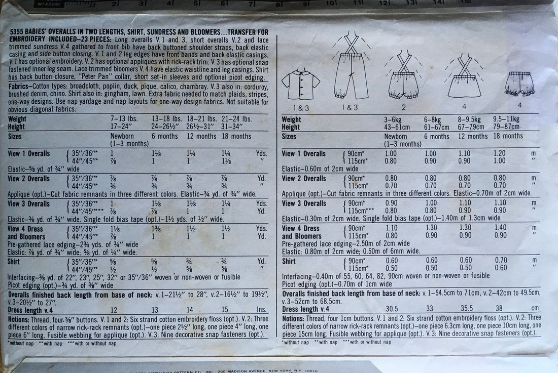 Simplicity 5355 Sewing Pattern (Vintage) CUT