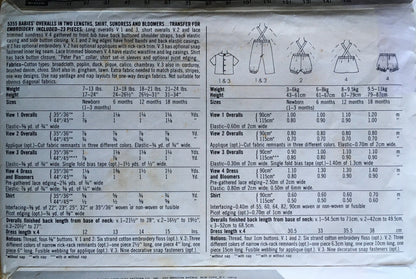 Simplicity 5355 Sewing Pattern (Vintage) CUT