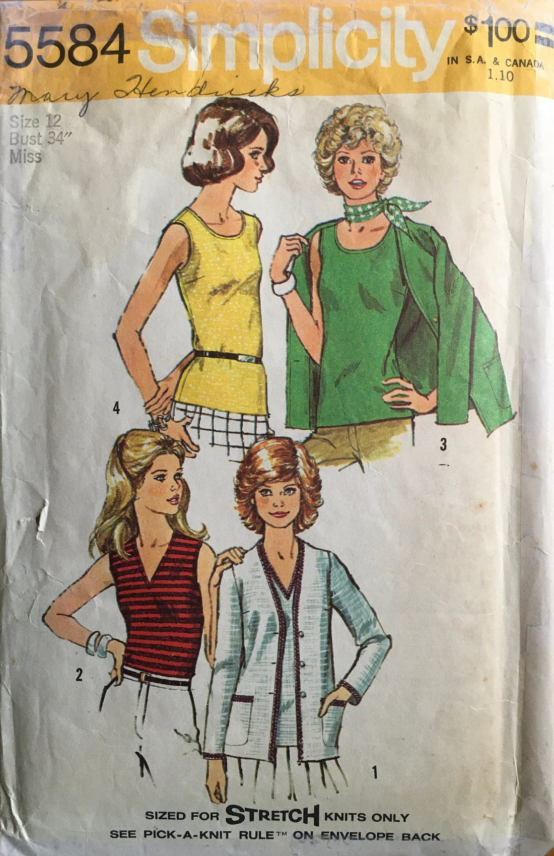 Simplicity 5584 Sewing Pattern (Vintage) CUT