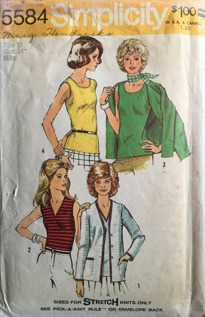 Simplicity 5584 Sewing Pattern (Vintage) CUT