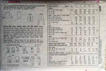 Simplicity 5640 Sewing Pattern (Vintage) CUT