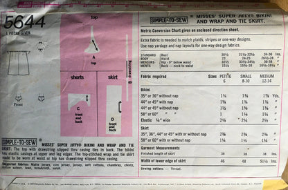 Simplicity 5644 Sewing Pattern (Vintage) CUT