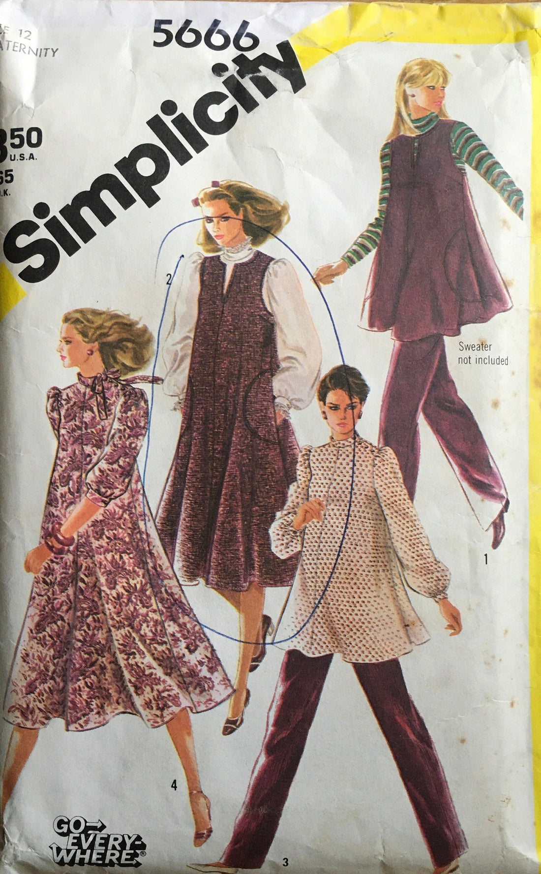 Simplicity 5666 Sewing Pattern (Vintage) CUT