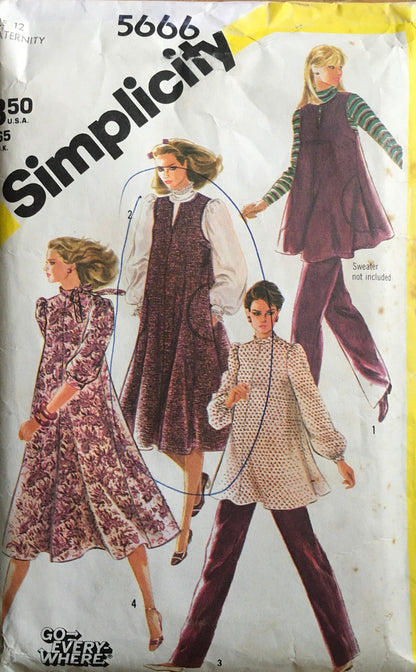 Simplicity 5666 Sewing Pattern (Vintage) CUT