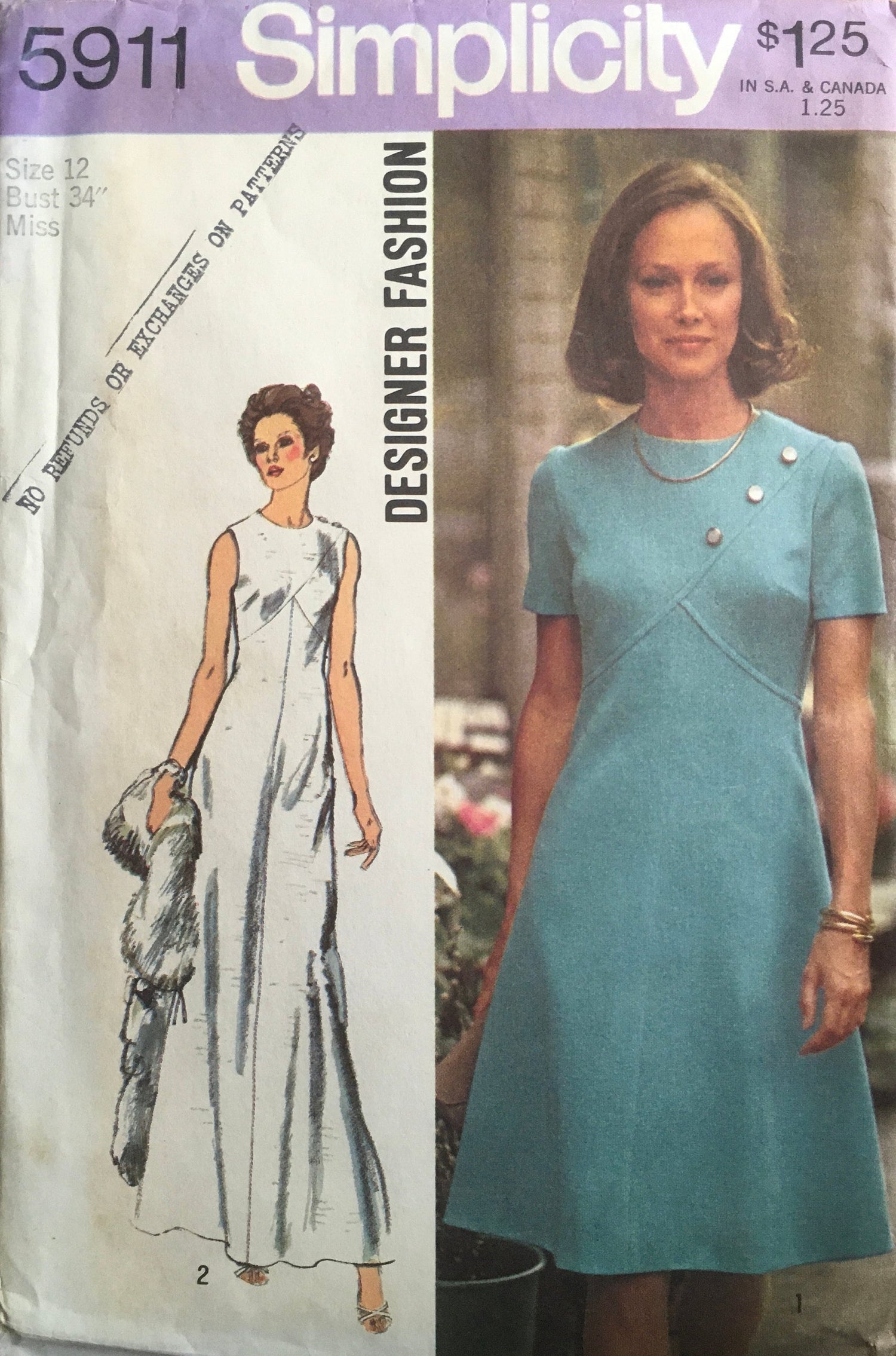 Simplicity 5911 Sewing Pattern (Vintage) UNCUT/CUT