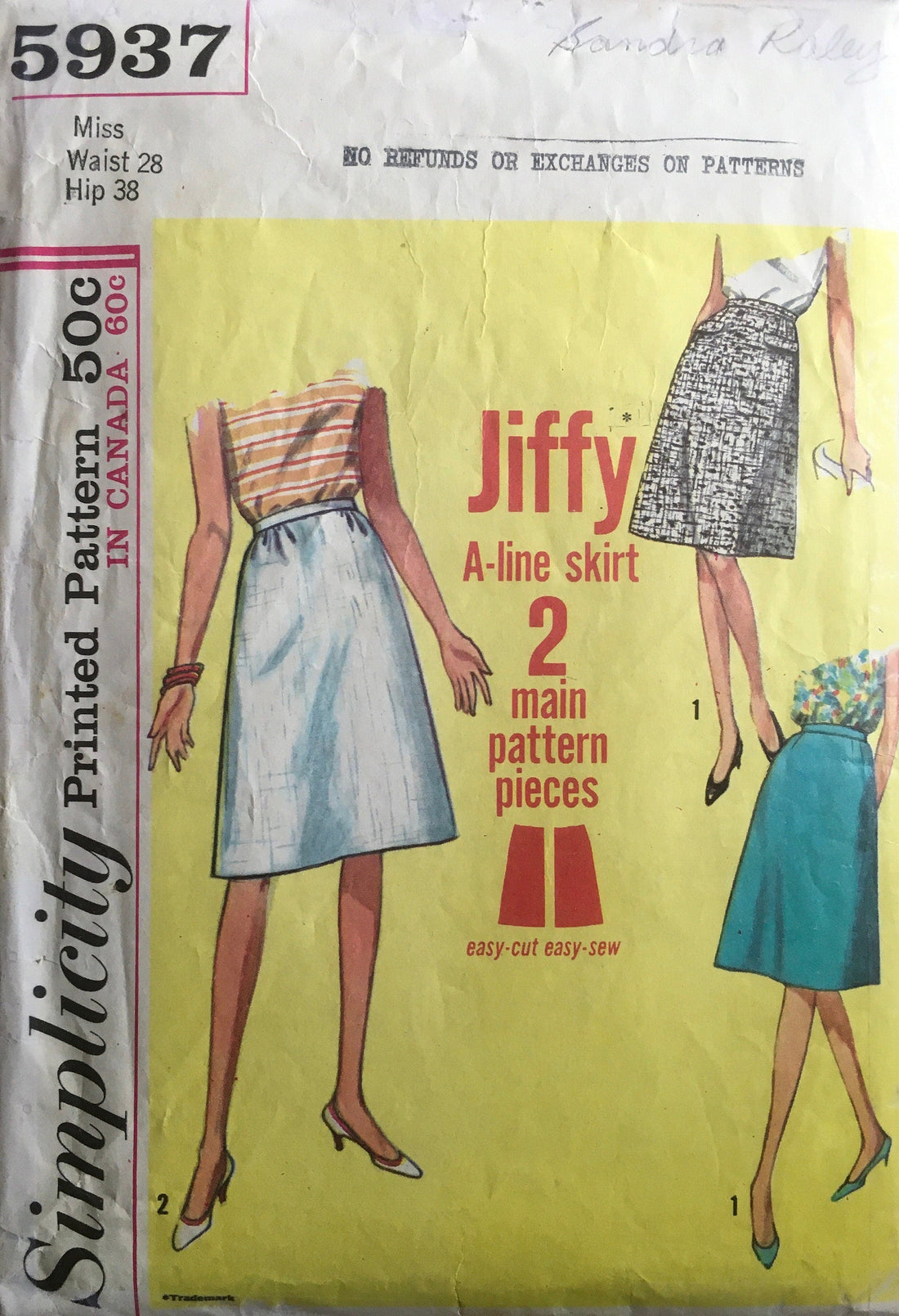 Simplicity 5937 Sewing Pattern (Vintage) CUT