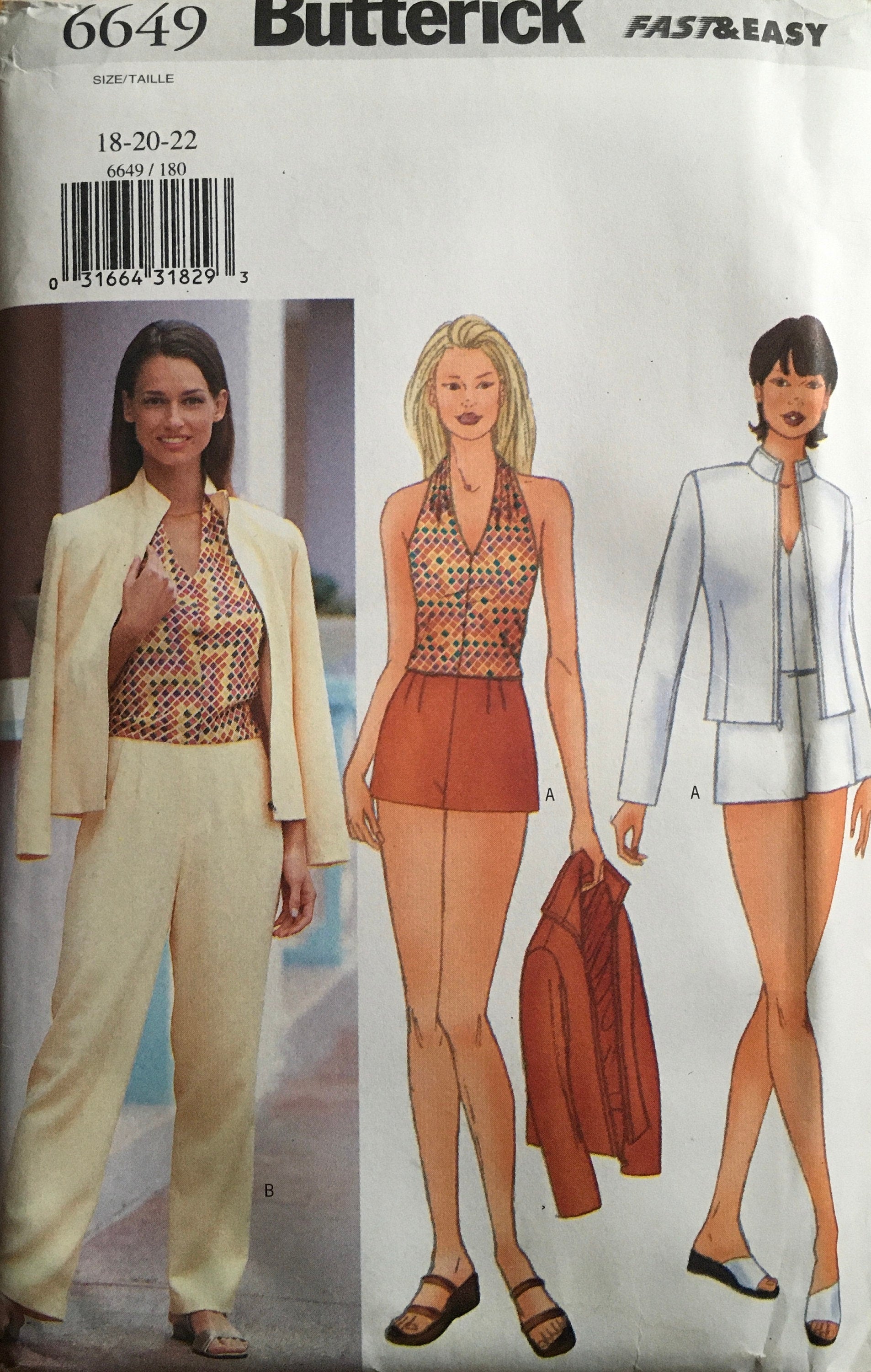 Butterick 6649 Sewing Pattern (Vintage) UNCUT