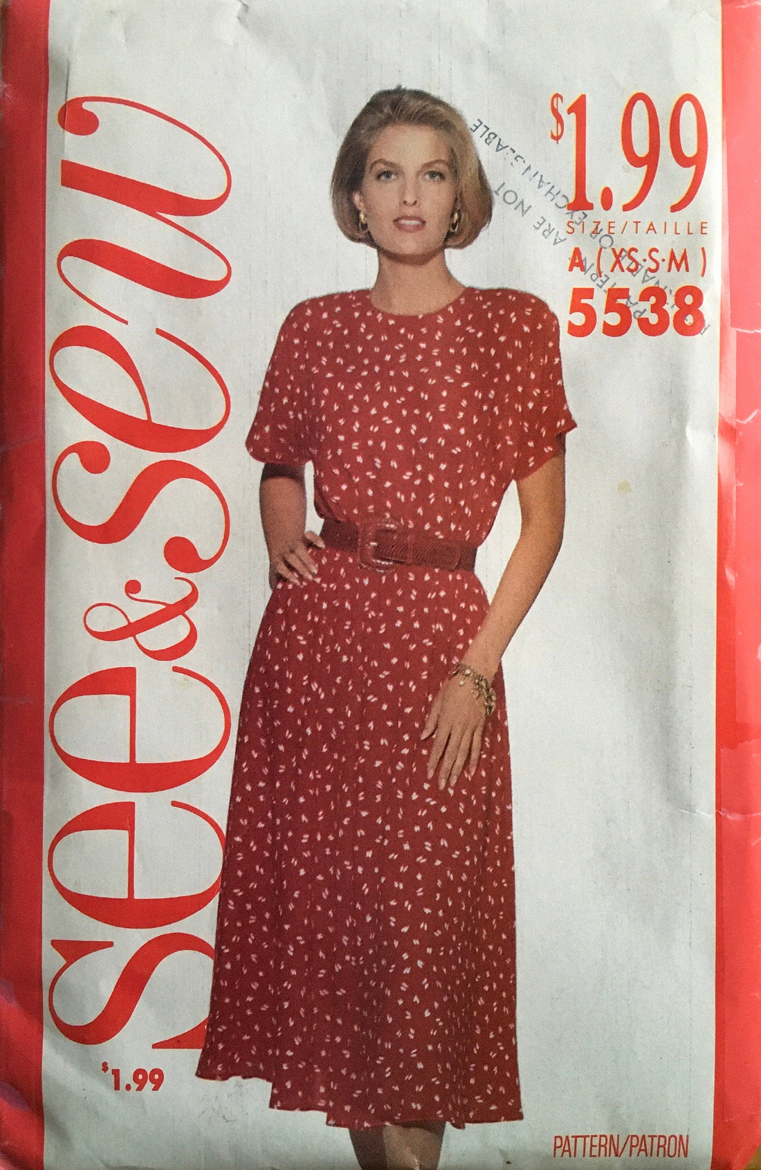 See &amp; Sew 5538 Sewing Pattern (Vintage) UNCUT/CUT