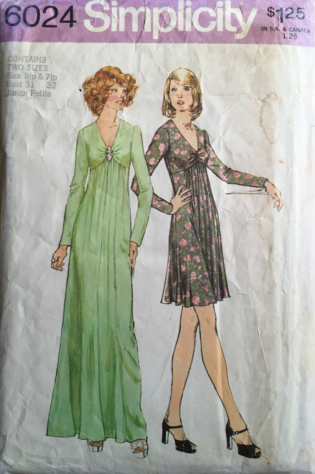 Simplicity 6024 Sewing Pattern (Vintage) CUT