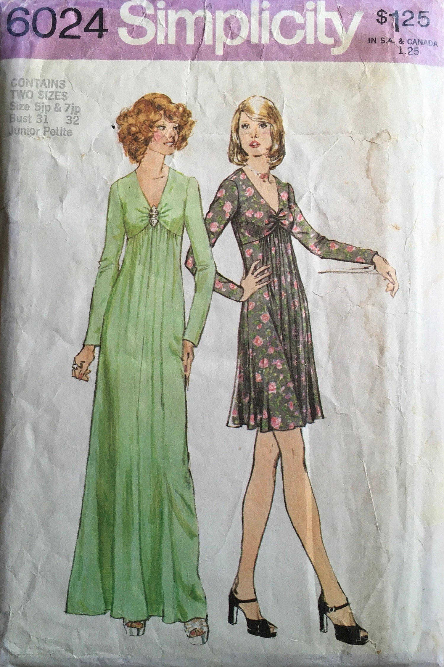 Simplicity 6024 Sewing Pattern (Vintage) CUT
