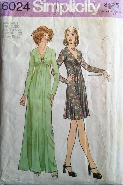 Simplicity 6024 Sewing Pattern (Vintage) CUT
