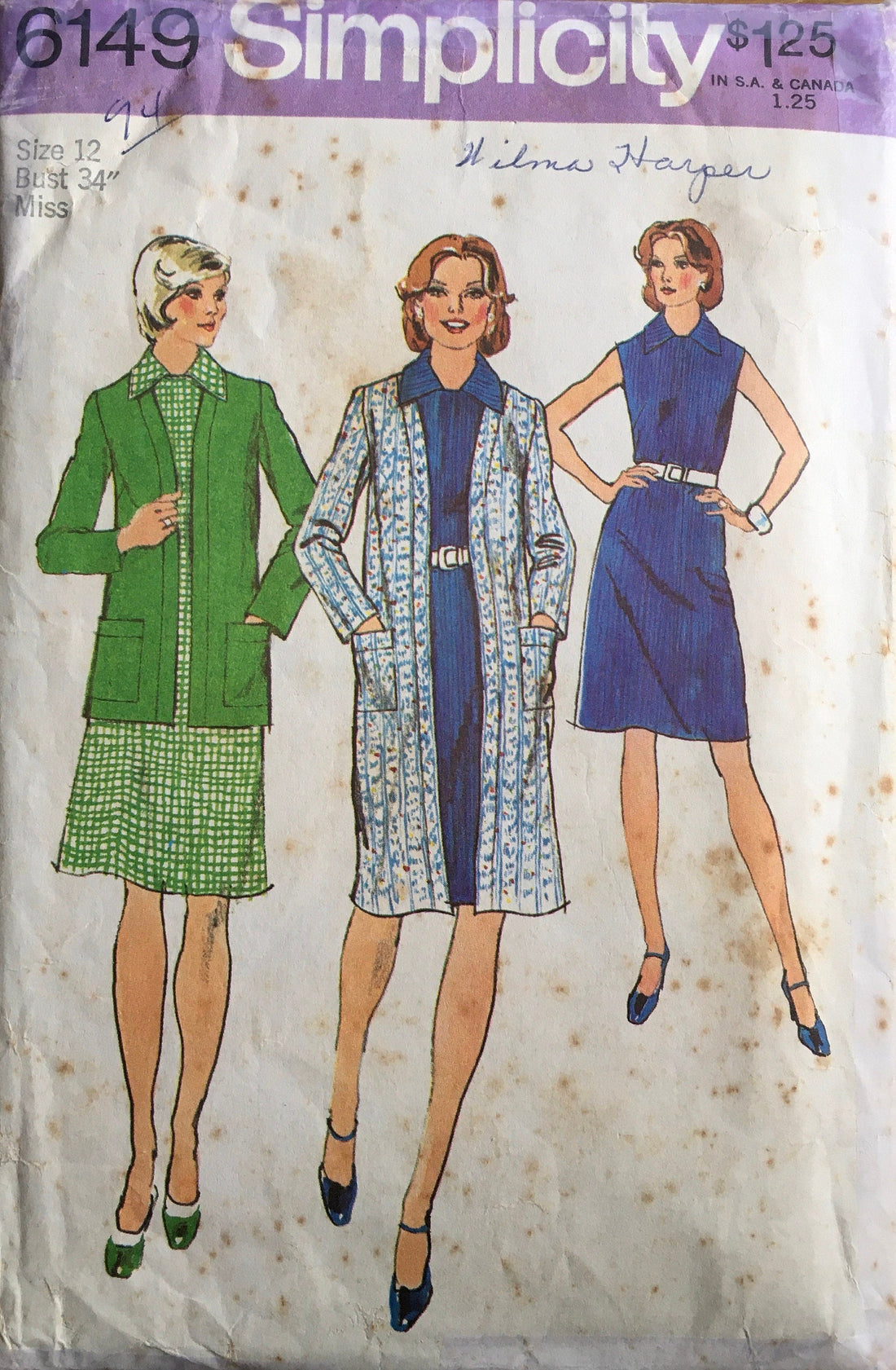 Simplicity 6149 Sewing Pattern (Vintage) CUT