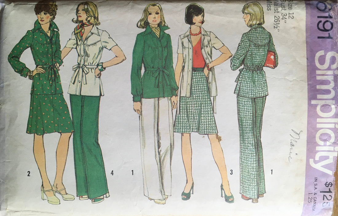 Simplicity 6191 Sewing Pattern (Vintage) CUT
