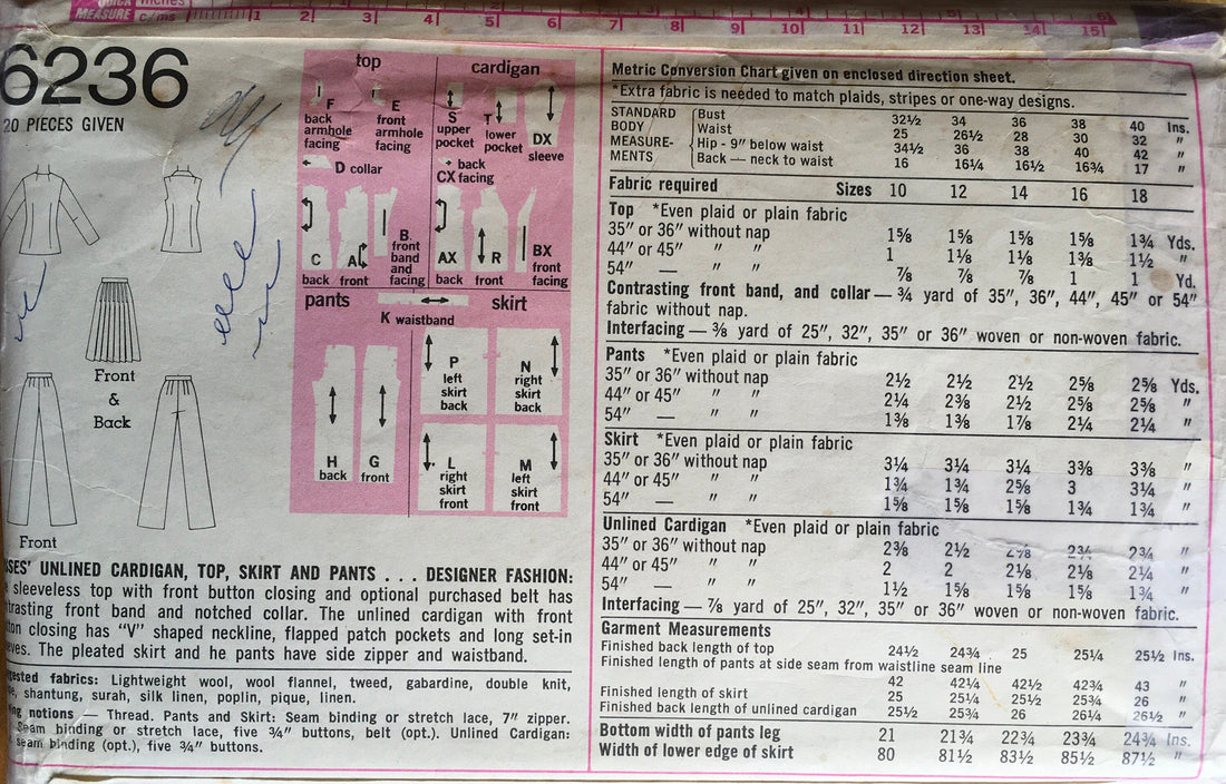 Simplicity 6236 Sewing Pattern (Vintage) CUT