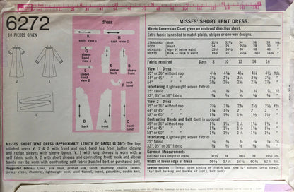 Simplicity 6272 Sewing Pattern (Vintage) UNCUT