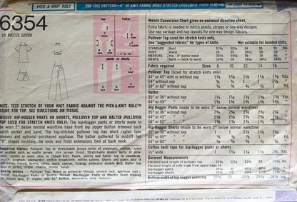 Simplicity 6354 Sewing Pattern (Vintage) CUT