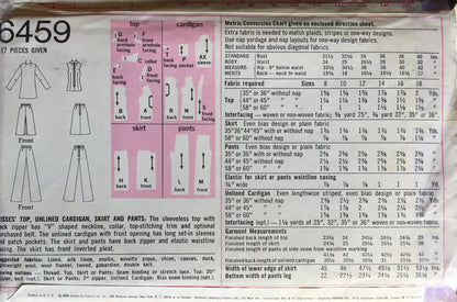 Simplicity 6459 Sewing Pattern (Vintage) UNCUT