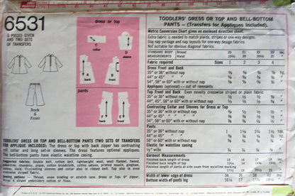 Simplicity 6531 Sewing Pattern (Vintage) CUT