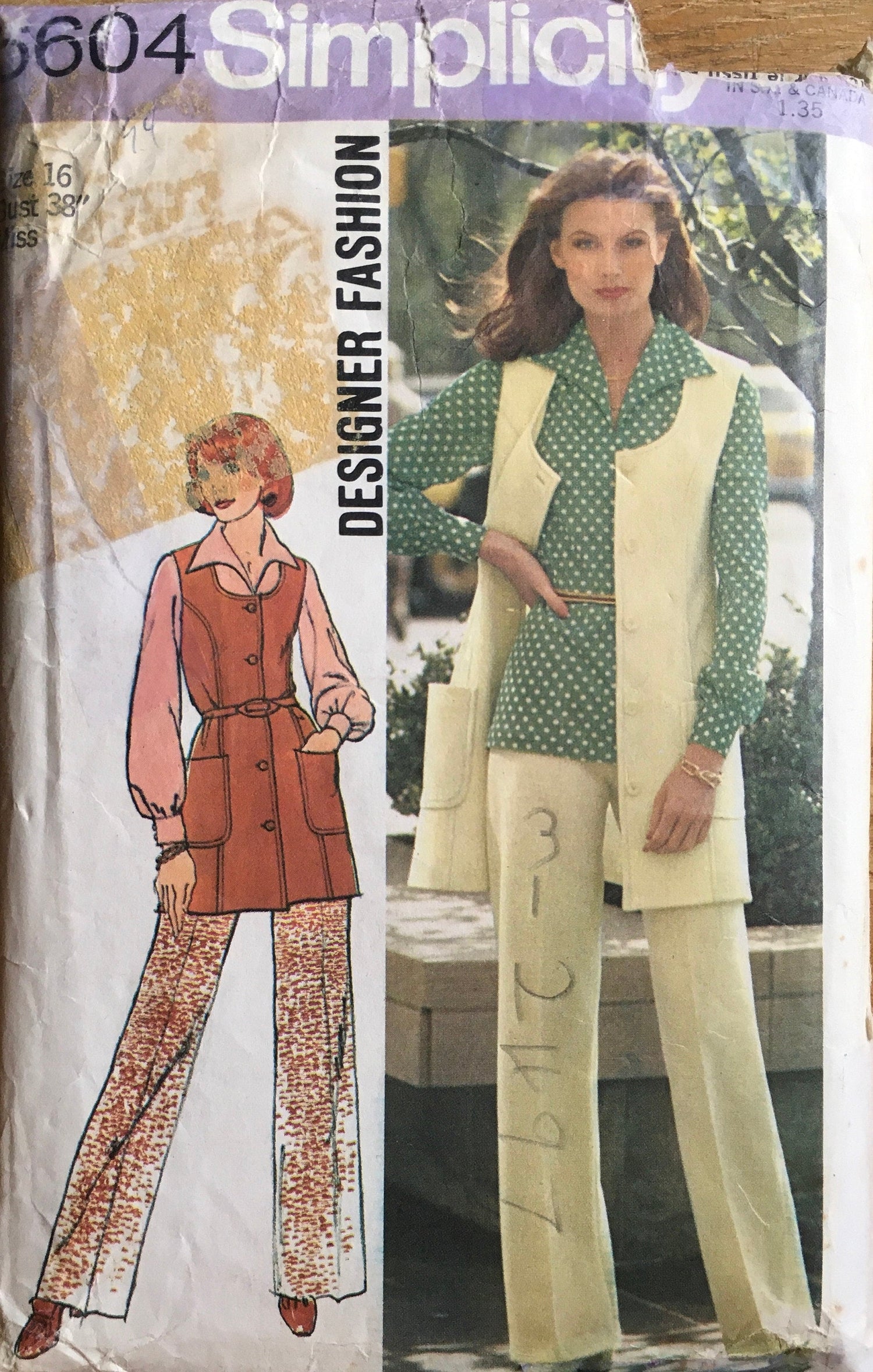 Simplicity 6604 Sewing Pattern (Vintage) CUT