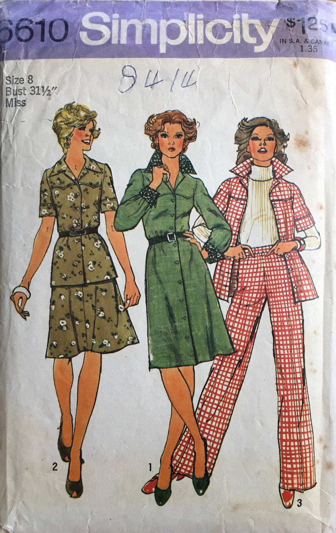 Simplicity 6610 Sewing Pattern (Vintage) CUT