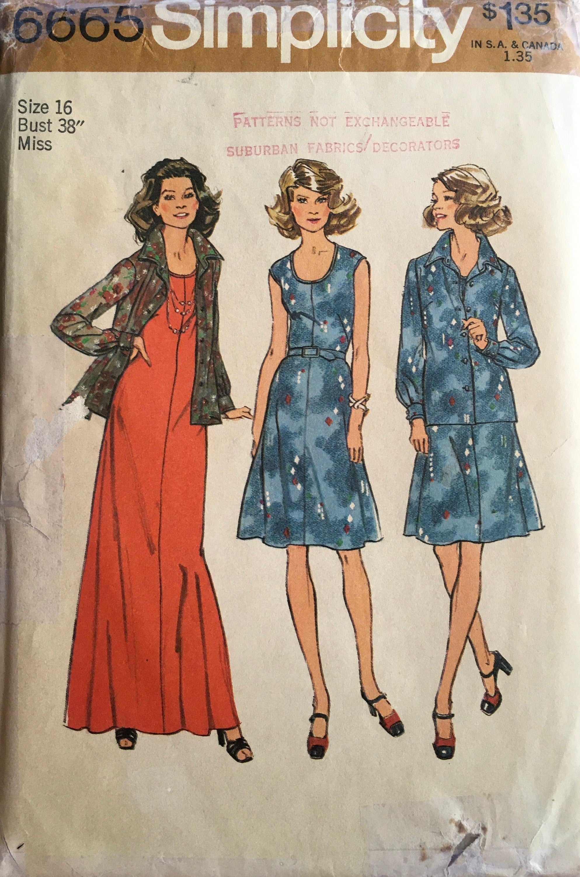 Simplicity 6665 Sewing Pattern (Vintage) UNCUT