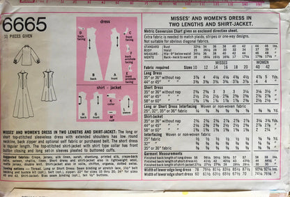Simplicity 6665 Sewing Pattern (Vintage) UNCUT