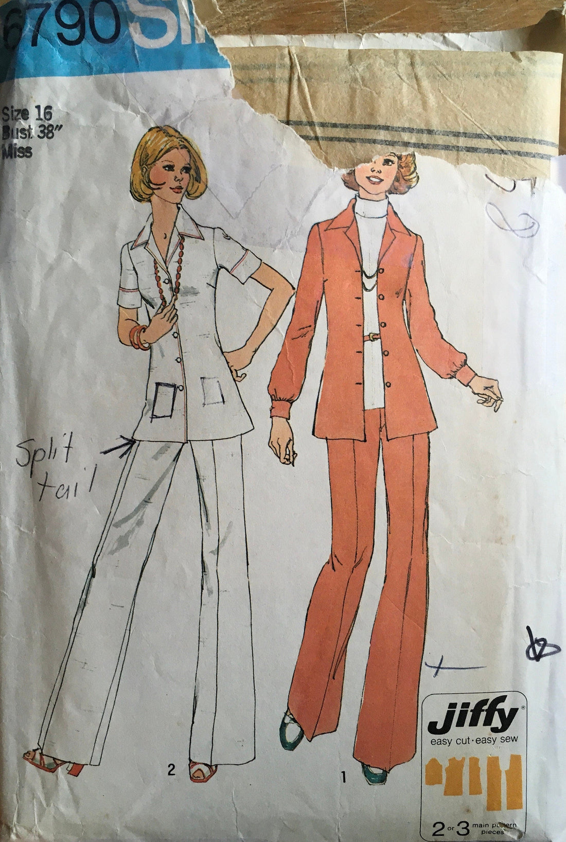 Simplicity 6790 Sewing Pattern (Vintage) CUT