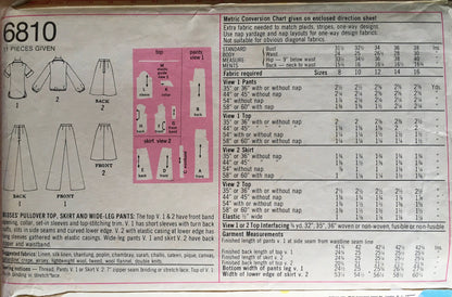 Simplicity 6810 Sewing Pattern (Vintage) UNCUT