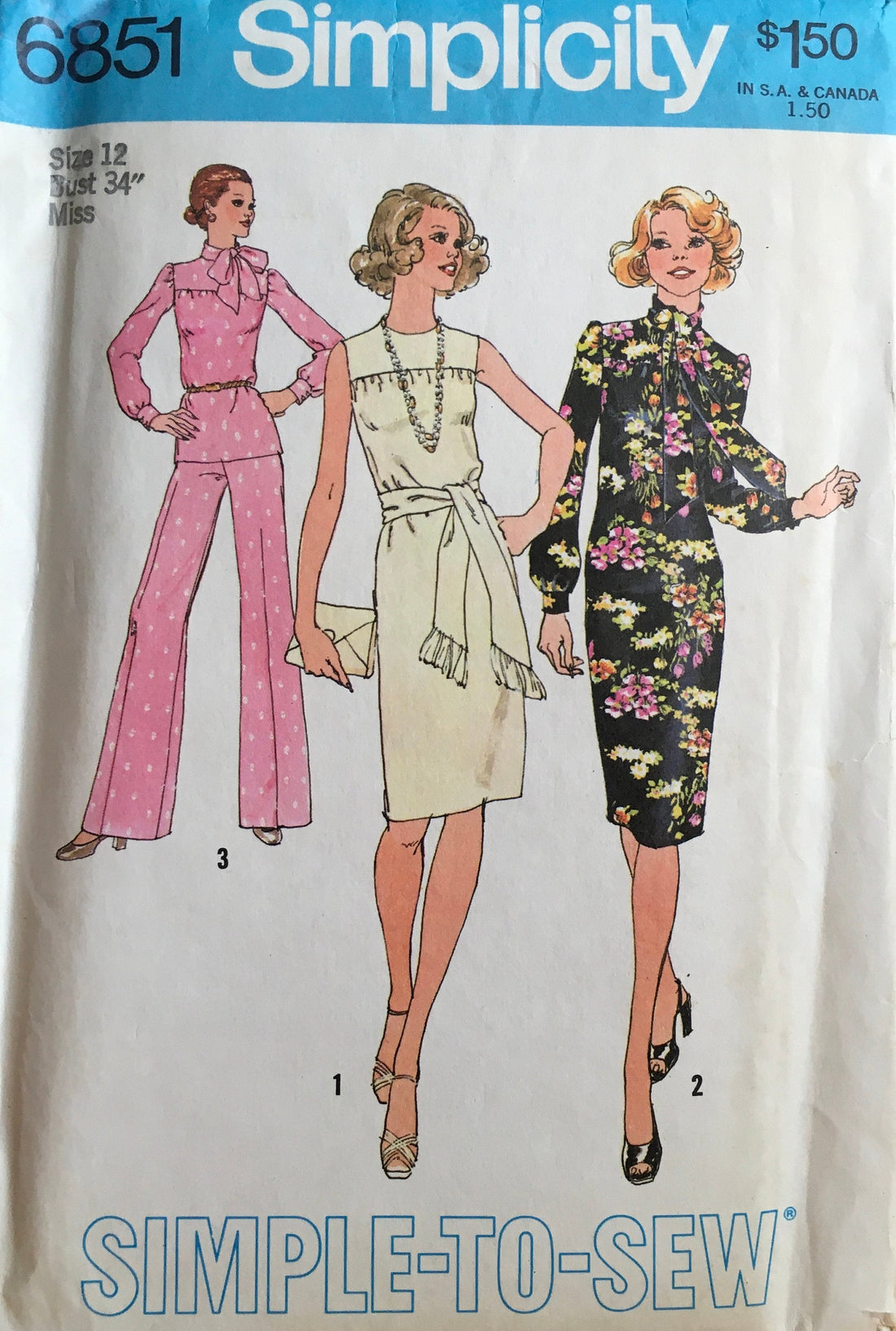Simplicity 6851 Sewing Pattern (Vintage) UNCUT