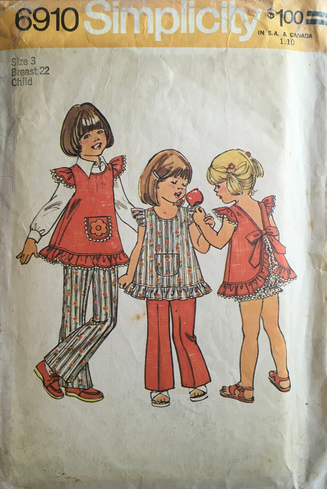 Simplicity 6910 Sewing Pattern (Vintage) CUT