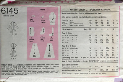 Simplicity 6145 Sewing Pattern (Vintage) CUT