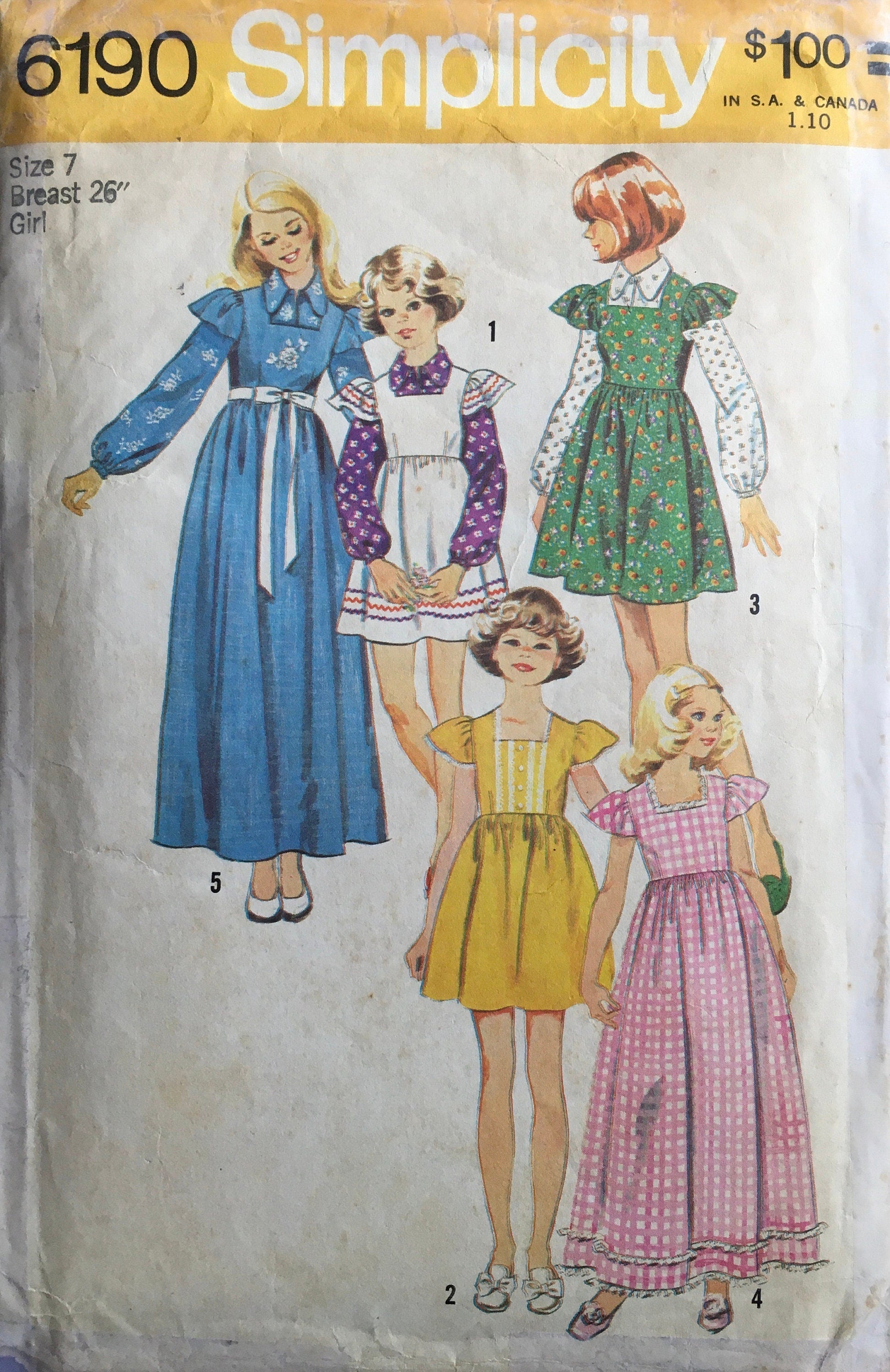 Simplicity 6190 Sewing Pattern (Vintage) CUT