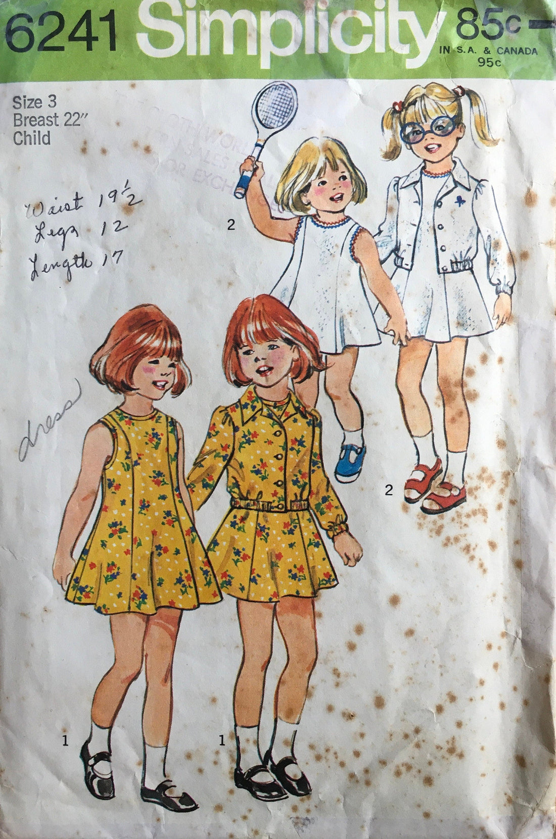 Simplicity 6241 Sewing Pattern (Vintage) CUT