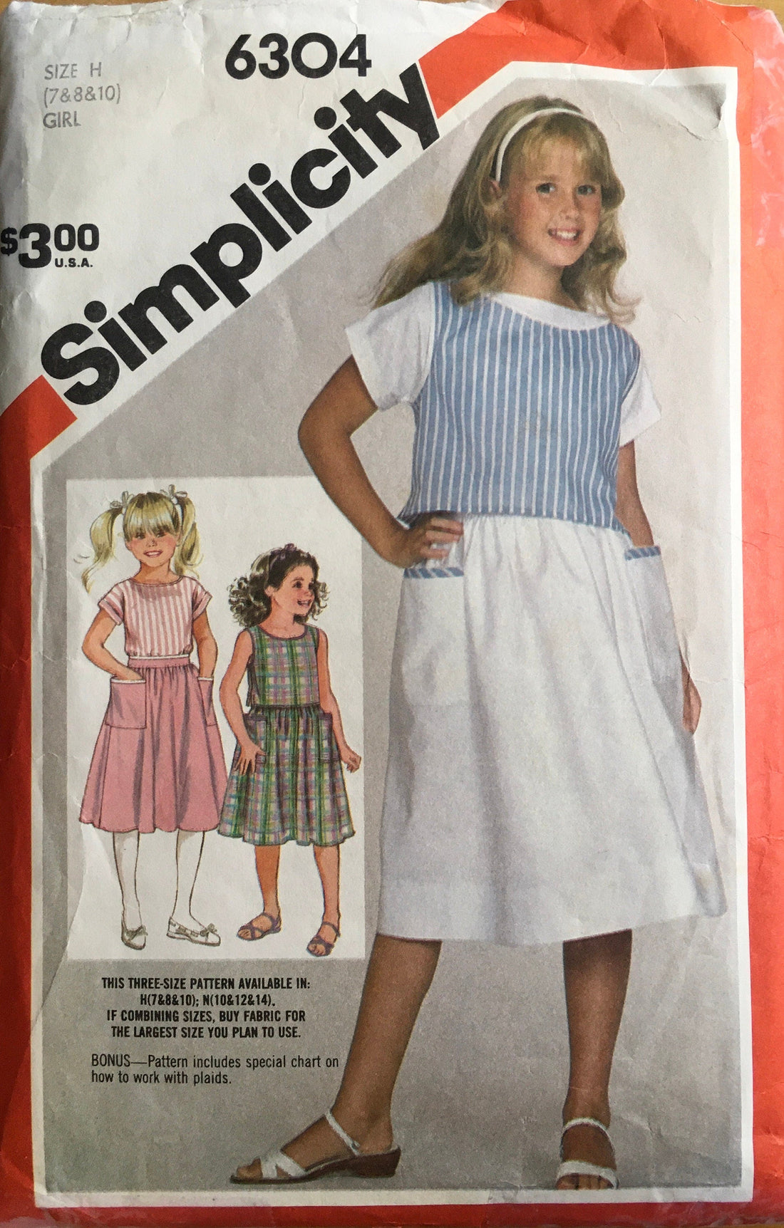 Simplicity 6304 Sewing Pattern (Vintage) CUT
