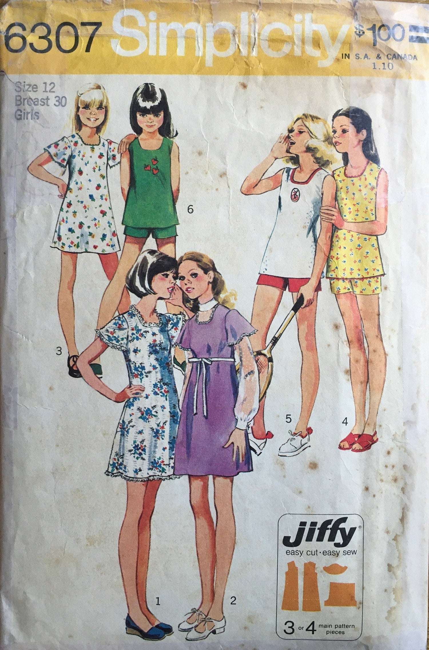 Simplicity 6307 Sewing Pattern (Vintage) CUT